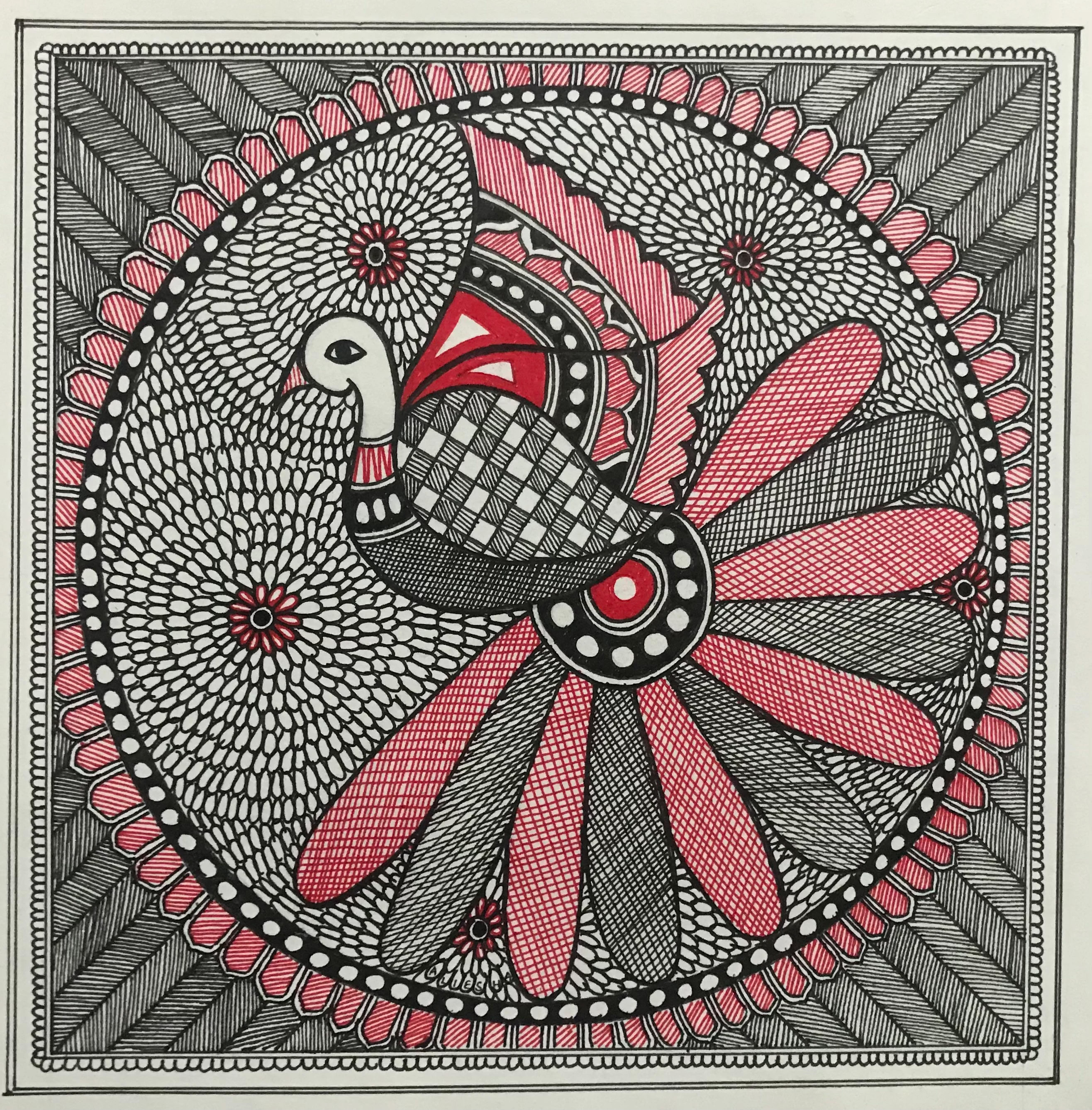 From what colour I paint this peacock drawing​ - Brainly.in